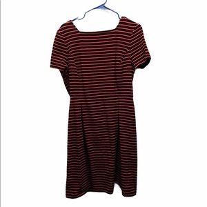 Talbots size 14 pink and black striped dress